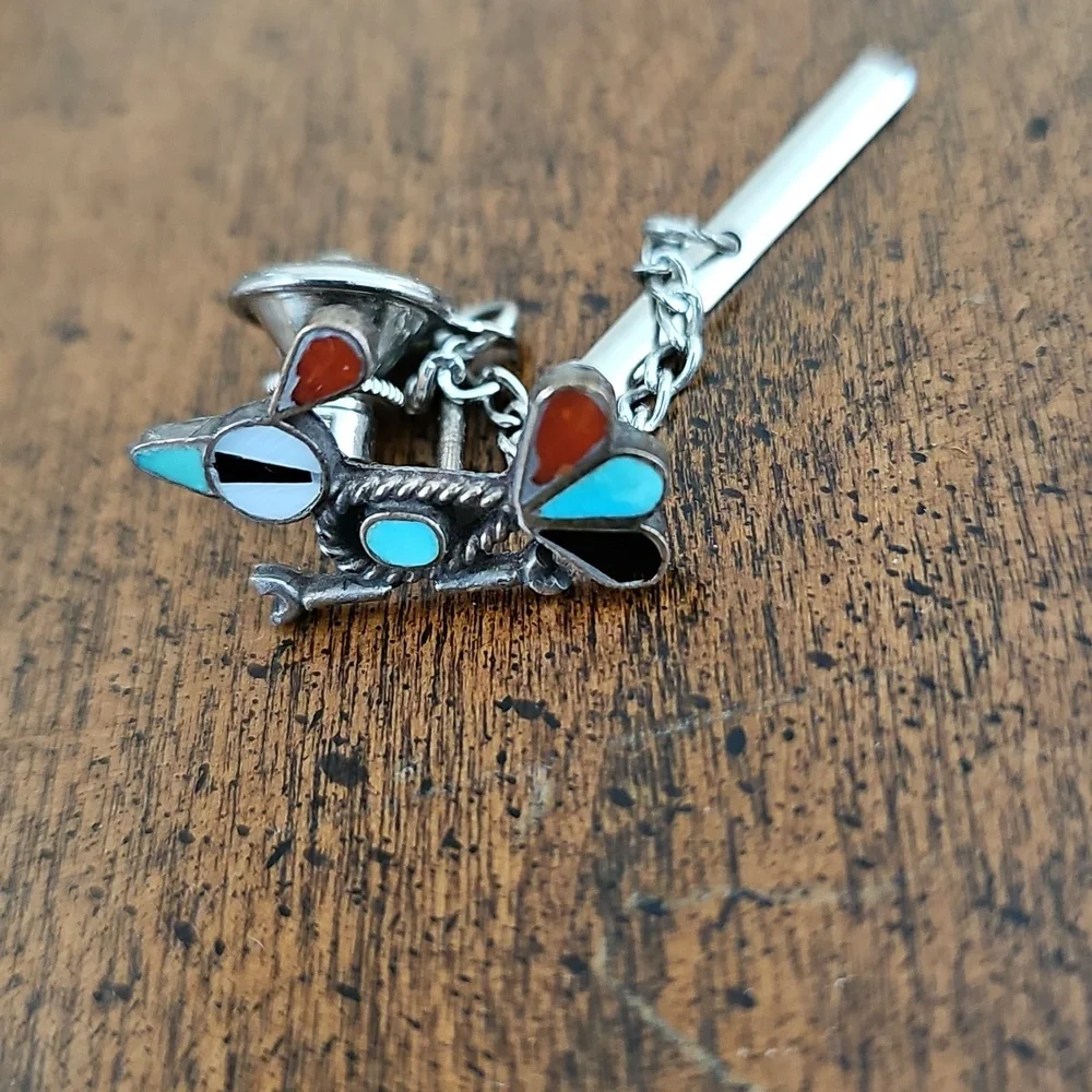 Vintage Zuni Sterling Silver Tie Tack - Picture 5 of 7